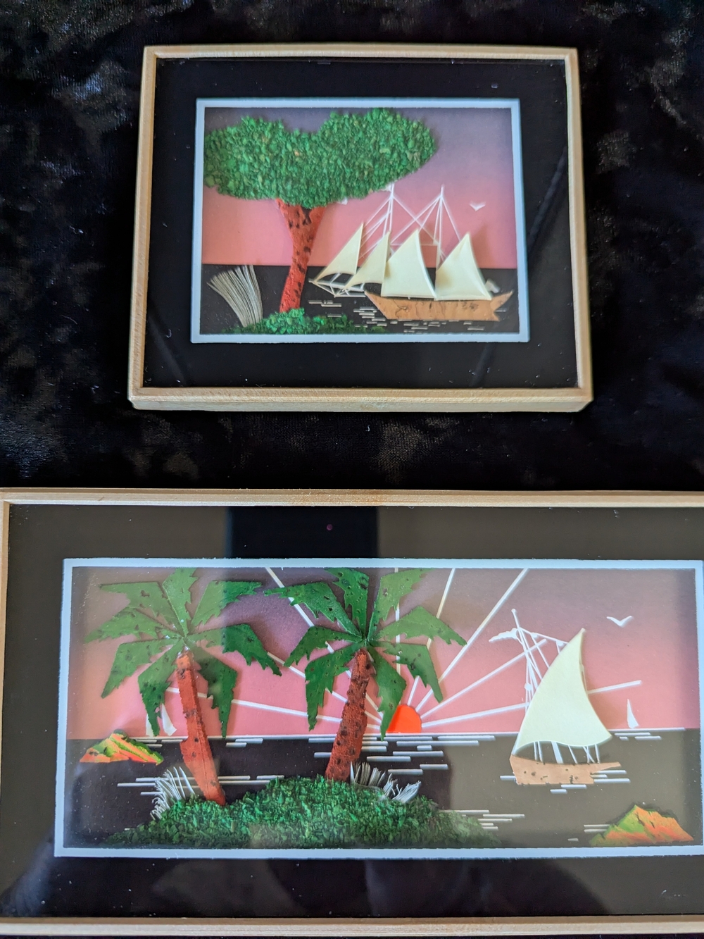Vintage 3d Cork Seascape Art